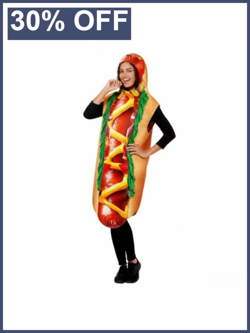 Adult Hot Dog Costume Unisex Cosplay Halloween Party Polyester